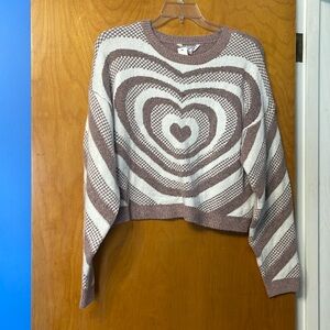 NWT No Boundraries Heart Crop Sweater XXL
